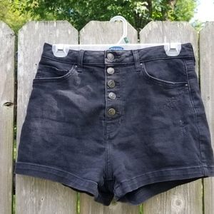 XXI Black High-Waisted Denim Shorts